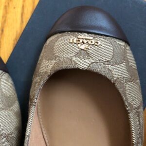 Coach Brown Signature Canvas Cap-Toe Ballet Flat